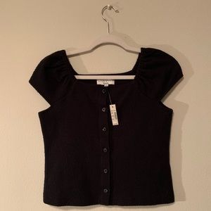 Brand new black Madewell Texture and Thread top